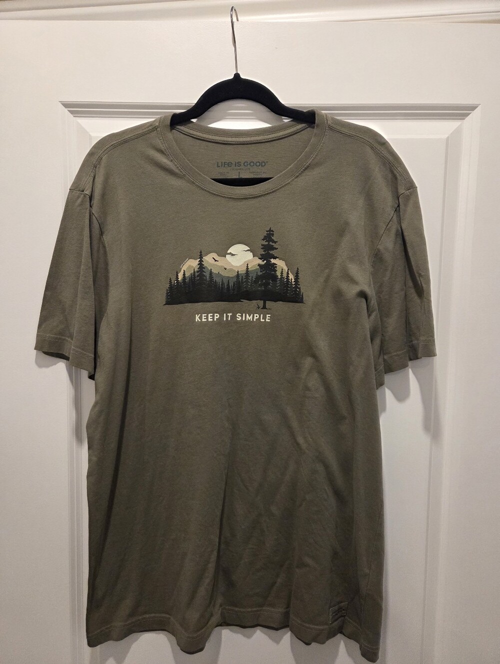 Green Life Is Good Tshirt - Keep It Simple With Mountain Range And Forest
